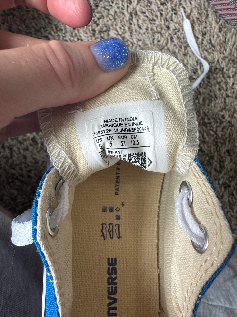 Converse Kids Low Top Sneakers - Blue with White Laces